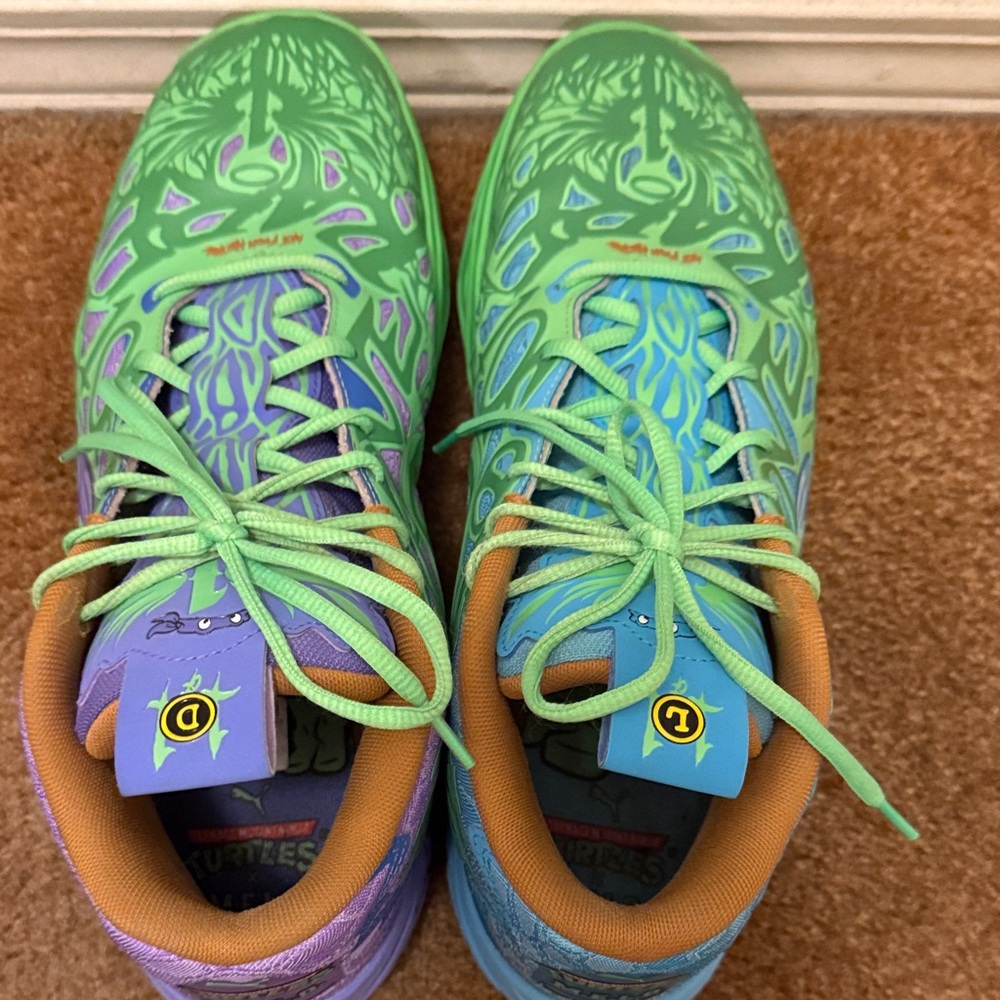 MB.04 TMNT L & D Green-Blue Basketball Shoes Size 11.5 - Picture 6 of 9